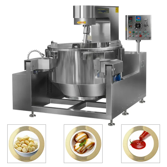Restaurant Commercial Automatic Multi Function Planetary Tilting Curry Chili Bean Paste Mixing Making Electric Gas Steam Chipotle Sauce Cooking Wok