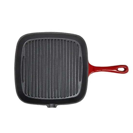 Enamel Cast Iron Grilldle& Square Grill Pan